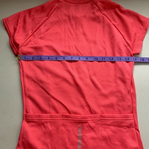 LOUIS Garneau Size Small Womens Half Zip Cycling Jersey Pink Pockets Fitted - Picture 6 of 8